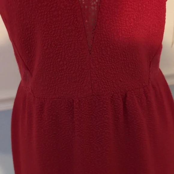 Gianni Bini red dress sheer neckline - stunning! Valentines!! - Picture 3 of 8